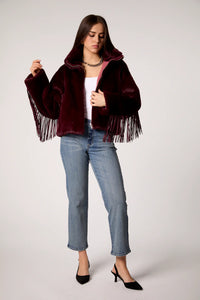 Dancing in the Moonlight Fringe Jacket – Midnight Merlot