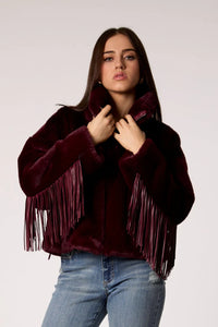 Dancing in the Moonlight Fringe Jacket – Midnight Merlot