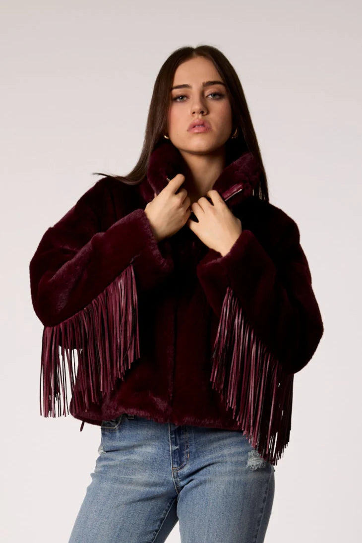 Dancing in the Moonlight Fringe Jacket – Midnight Merlot