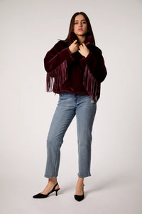 Dancing in the Moonlight Fringe Jacket – Midnight Merlot