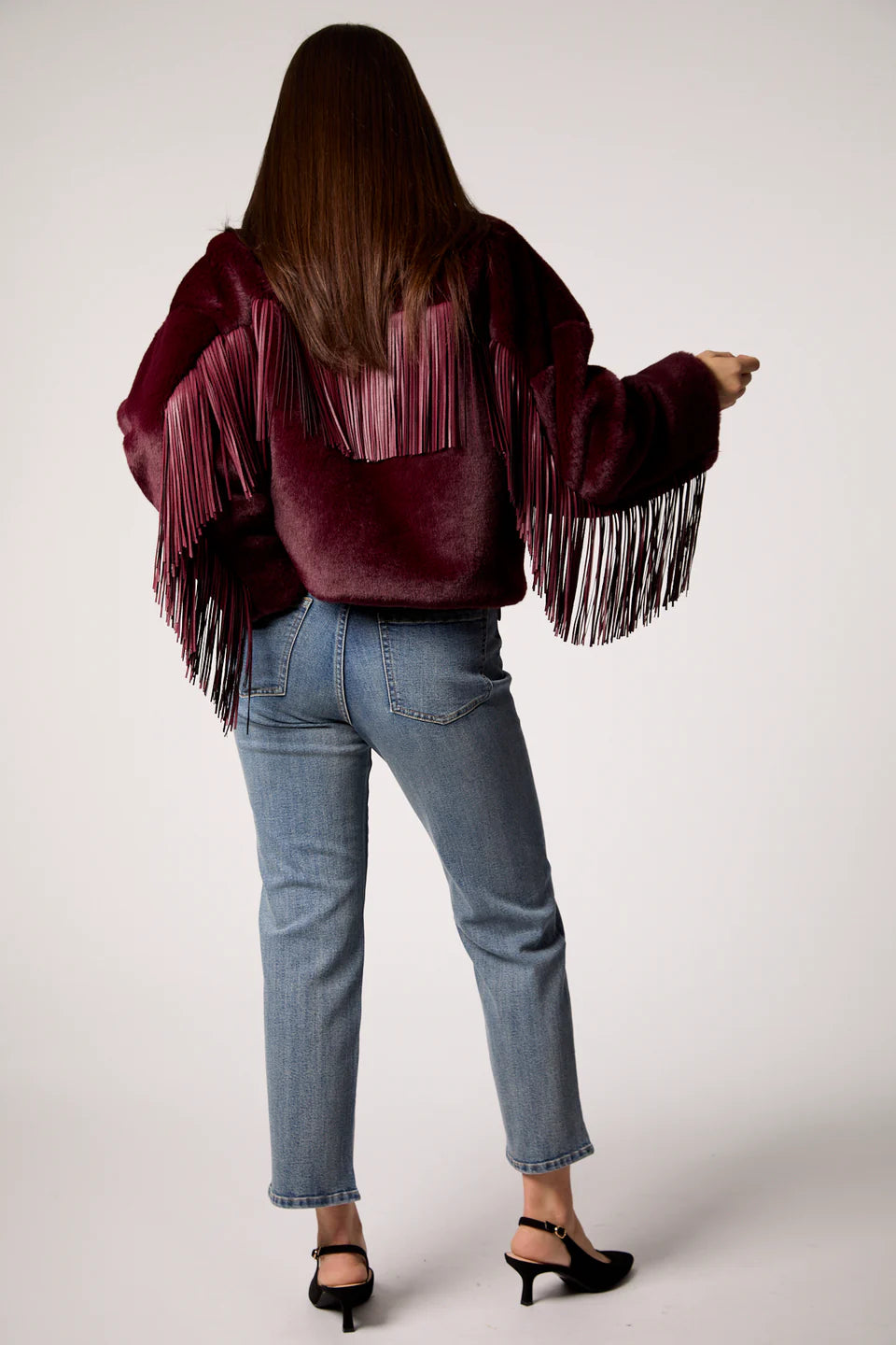 Dancing in the Moonlight Fringe Jacket – Midnight Merlot