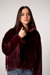 Dancing in the Moonlight Fringe Jacket – Midnight Merlot