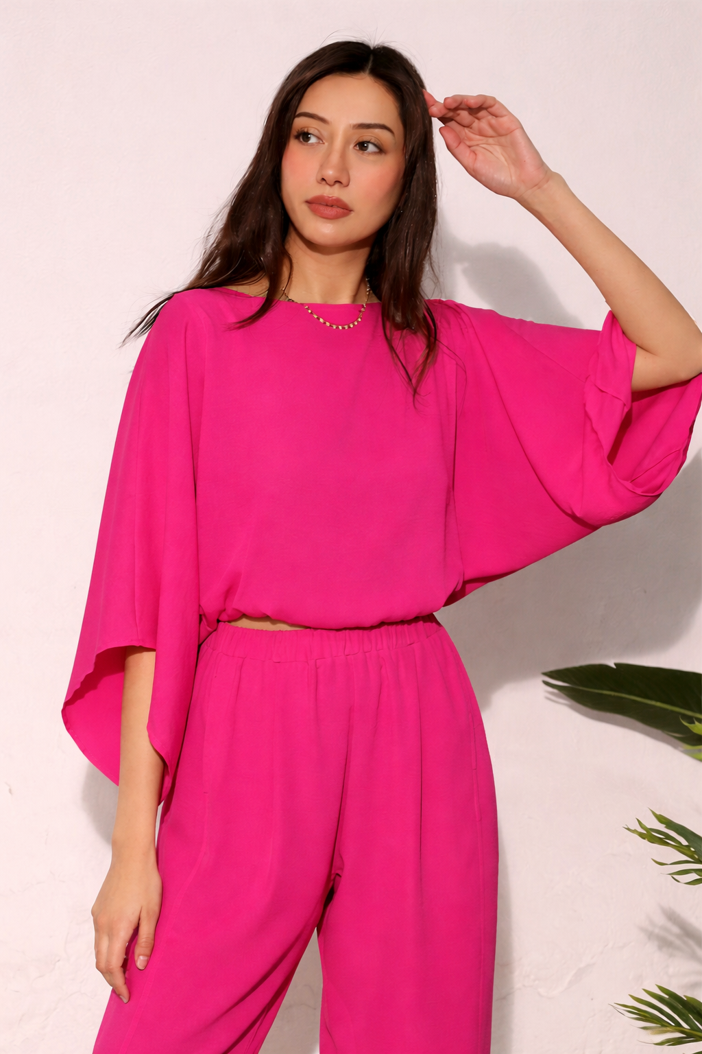 Pink Kimono Bubble Top