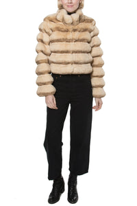 Camel Chinchilla Vegan Cropped Fur Bolero