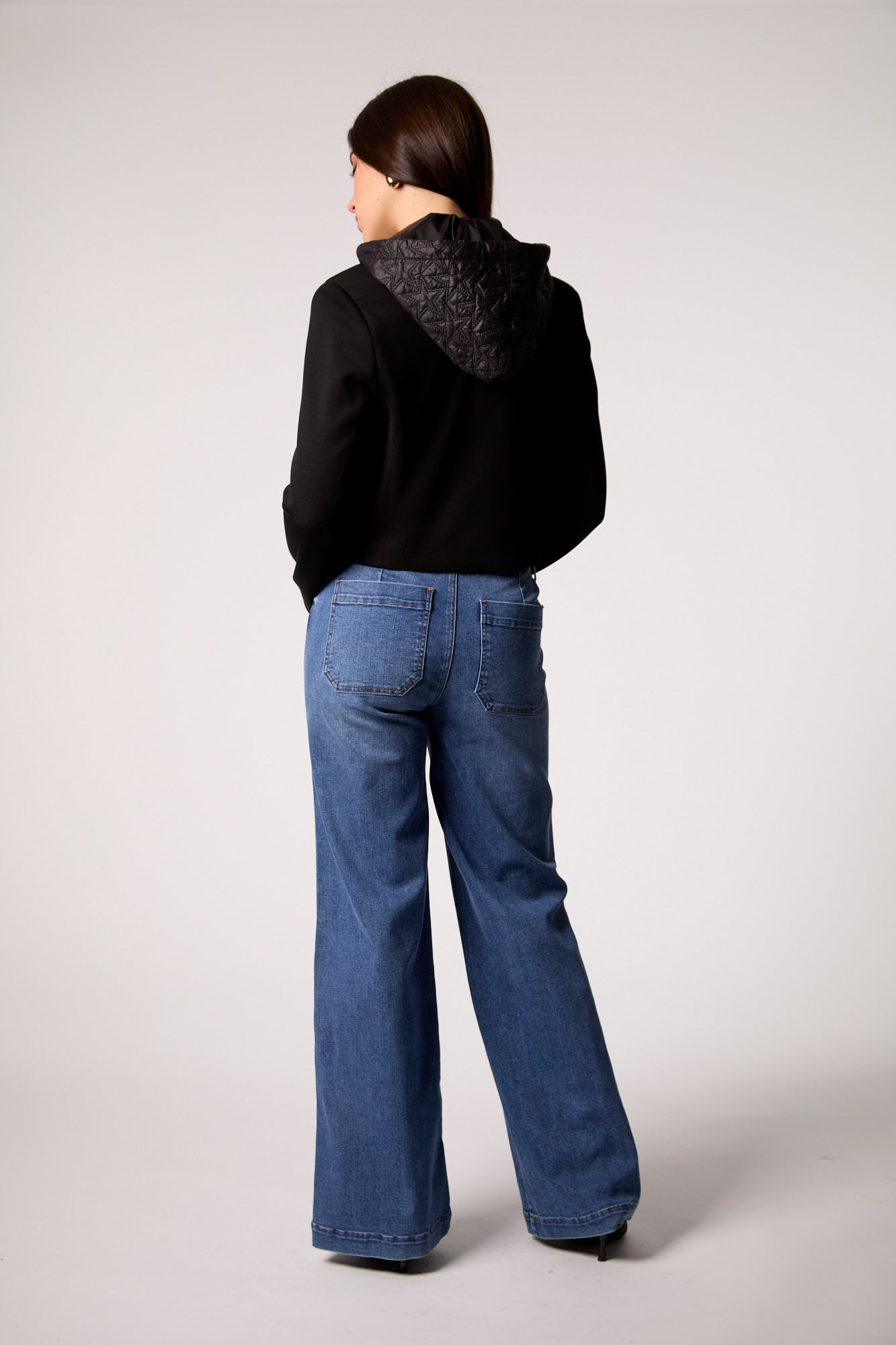 Fireside Cropped Double-Breasted Black Blazer
