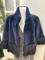 Navy Fox Fur Bolero