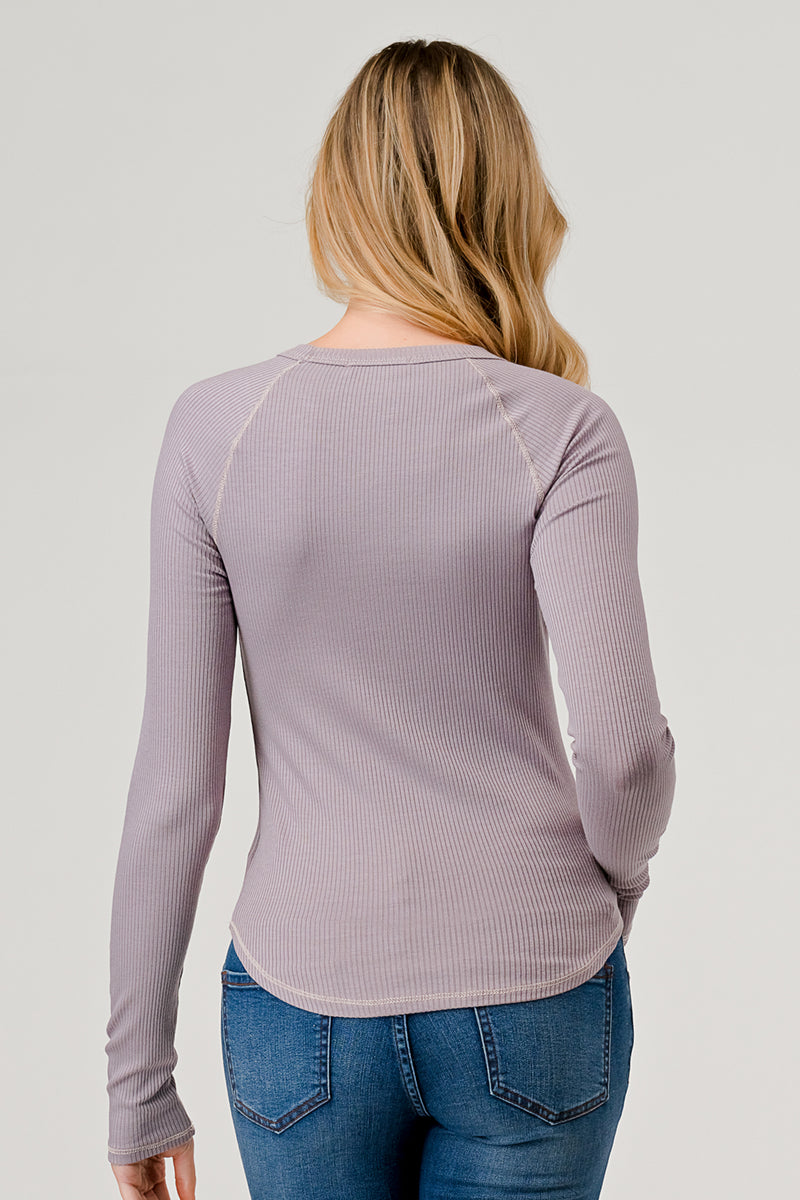 LONG SLEEVE RIB RAGLAN TOP