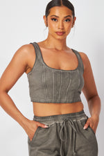 CROP TANK TOP & CARGO PANTS SET