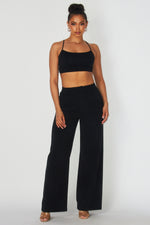 SIDE RHINESTONES SLAX PANTS