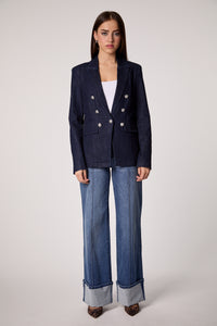 Double-Breasted Blazer with Removable Hoodie Insert