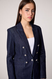 Double-Breasted Blazer with Removable Hoodie Insert