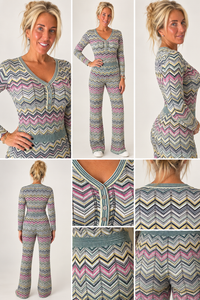 Luxe Chevron Knit Lounge Set