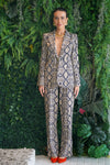 Animal Print Straight-Leg Pants