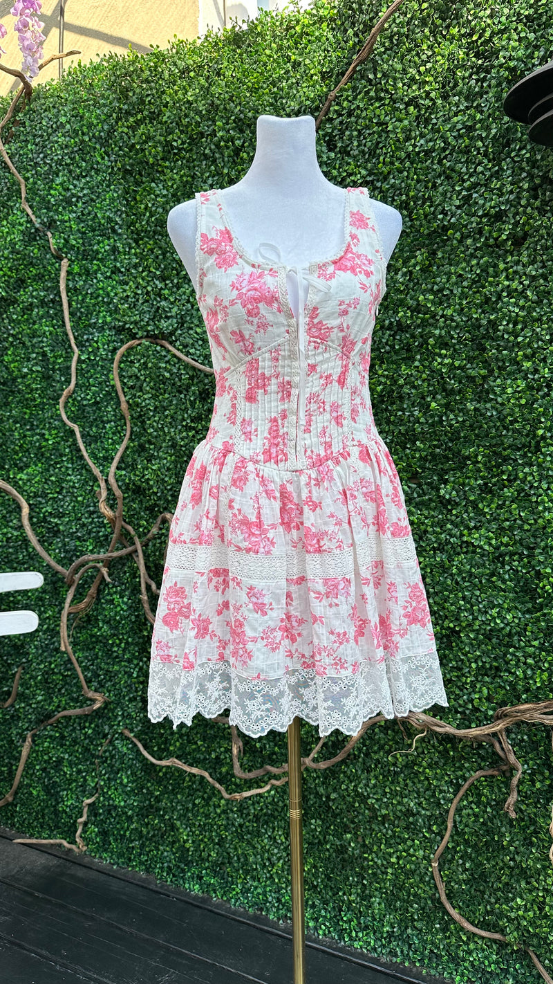 Floral Ruffle Lace Dress