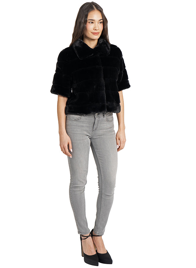 Black fur bolero