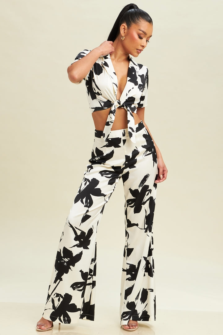 DOUBLE TONE FLORAL PANT SET – Amanda Jean NYC