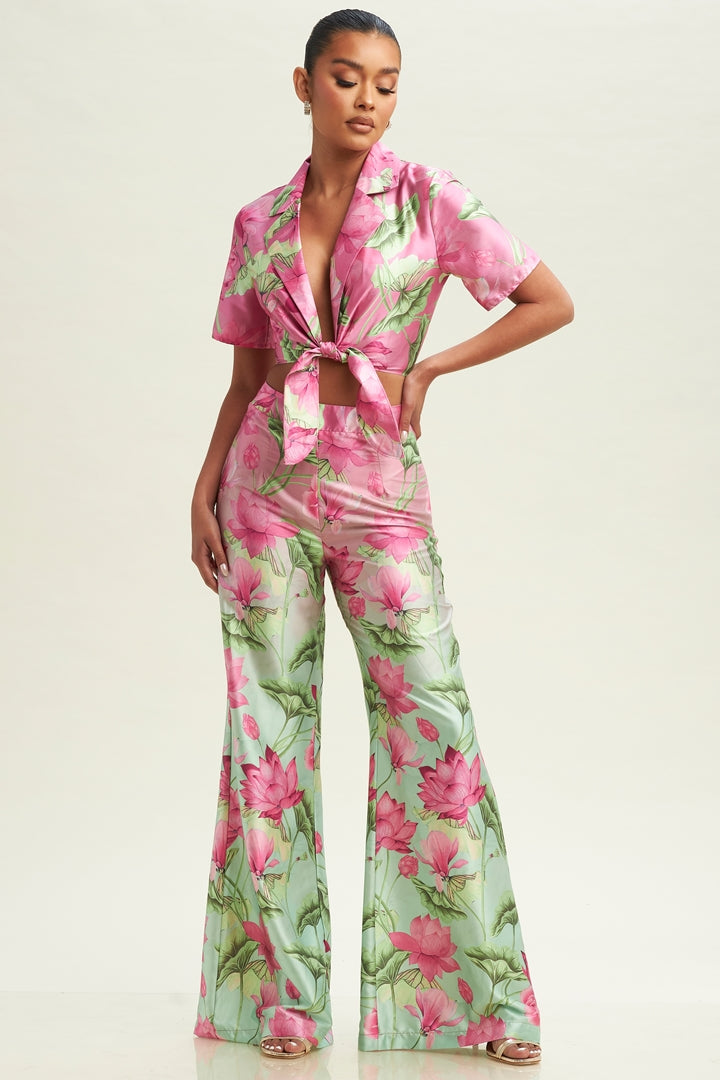 OMBRE FLORAL PANTS SET