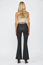 High Rise Leather Flare Pants