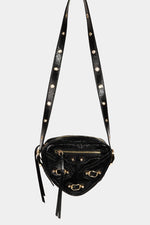 Faux Leather Triangle Chic Crossbody Bag