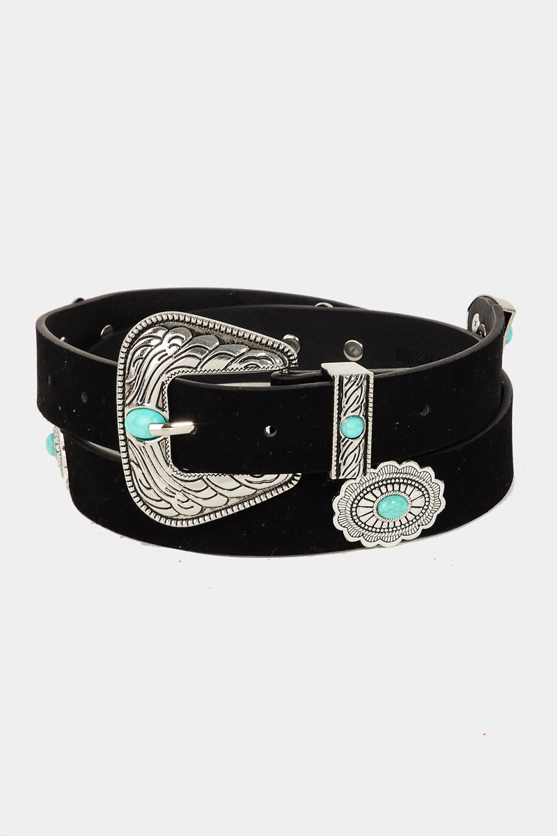Floral Concho Disc Fashion Belt