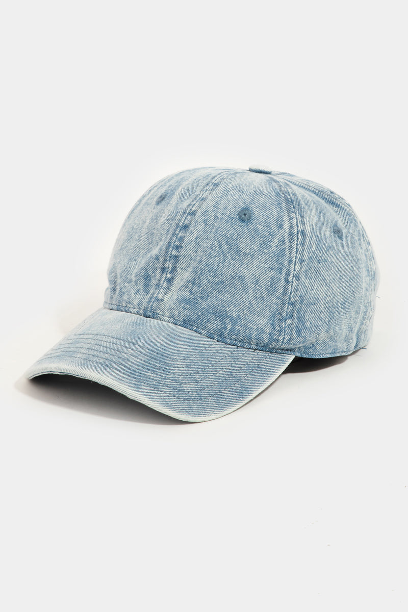 Faded Wash Denim Baseball Cap