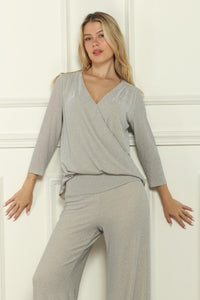 Metallic Relaxed Fit Top