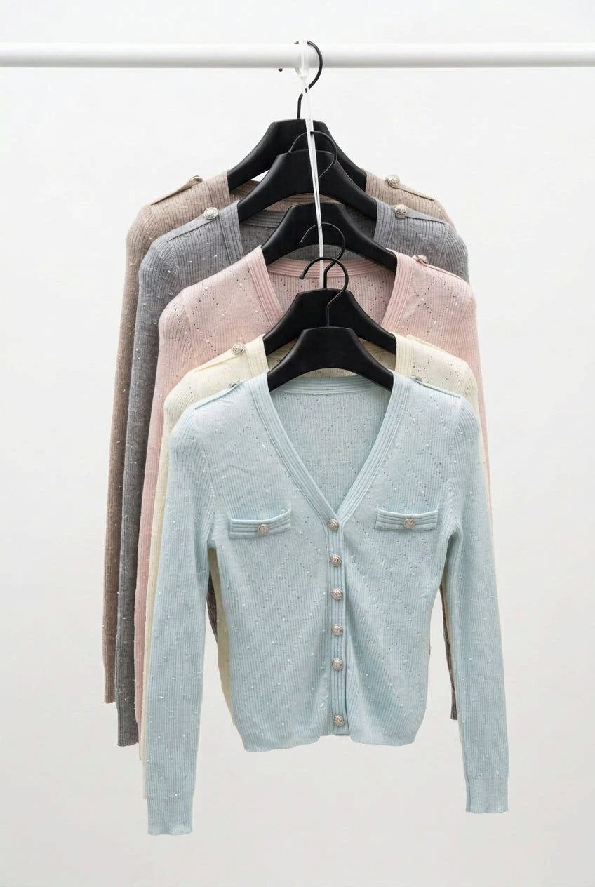Eloise Embellished V-Neck Cardigan