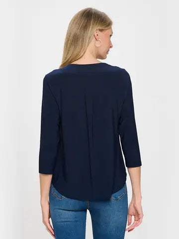 V Neck Drape Sleeve Top