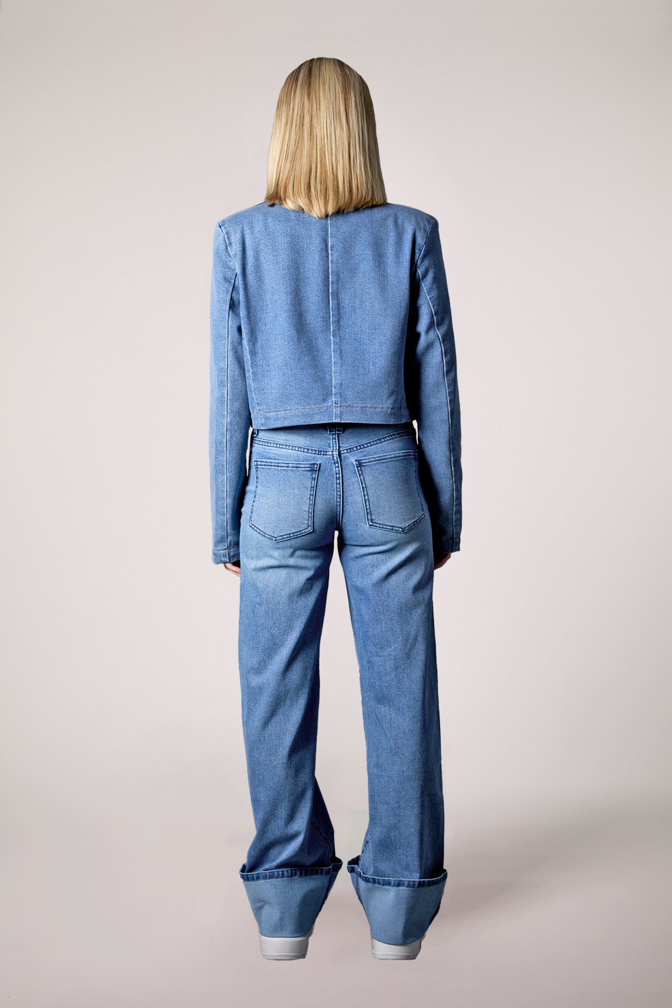 Olivia Cropped Recycled Denim Blazer