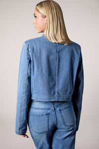 Olivia Cropped Recycled Denim Blazer