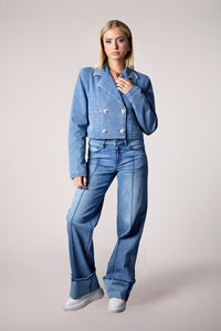 Olivia Cropped Recycled Denim Blazer