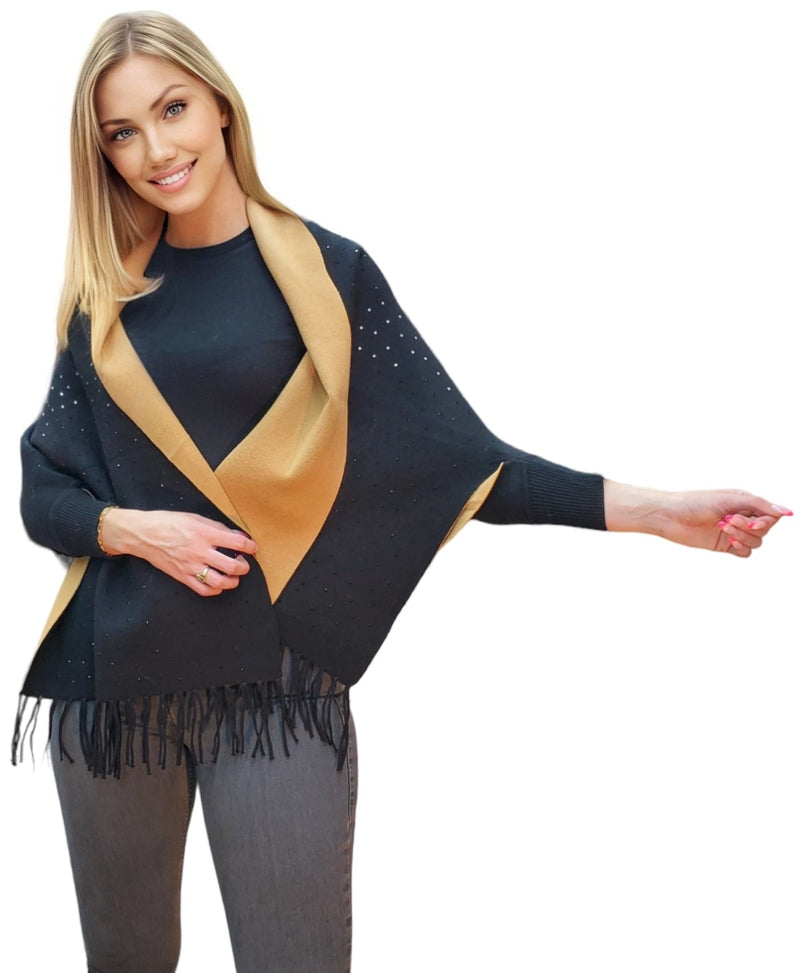 Knitted Shawl With Sleeves