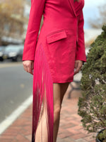 Ruby Fringe Draping Blazer Dress