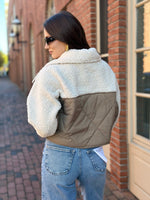 QUILTED WITH FLUFFY SHEARLING JACKET