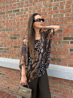 Cheetah Printed Silk Blouse