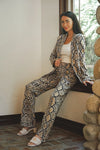 Animal Print Straight-Leg Pants