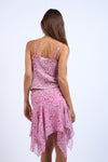 Floral Sleeveless Crop Top With Mini Skirt Set