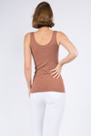 V Neckline Reversible Seamless Tank Brown