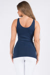 V Neckline Reversible Seamless Tank Blue