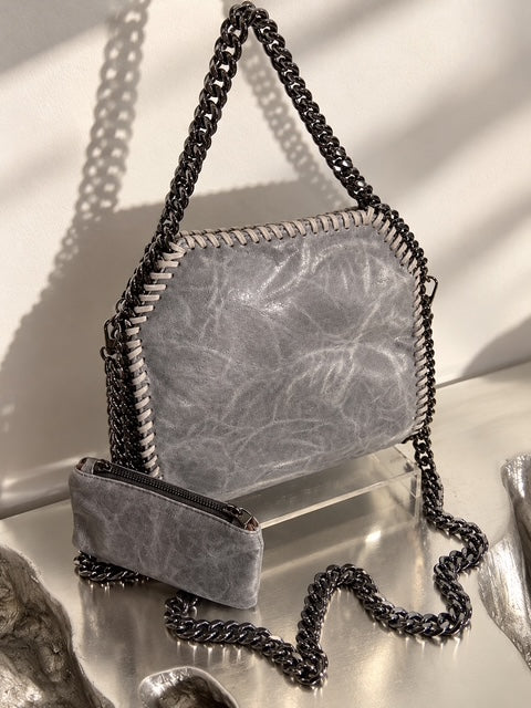 Luxe Chain-Trim Shoulder Bag