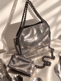 Luxe Chain-Trim Shoulder Bag