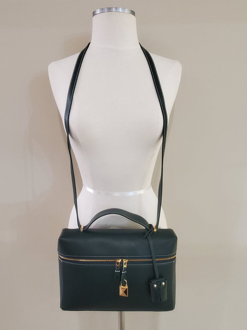 Forest Green Double Zip Crossbody Handbags