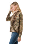 Animal Surplice Long Sleeve Top Green