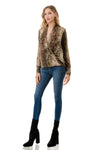 Animal Surplice Long Sleeve Top Green