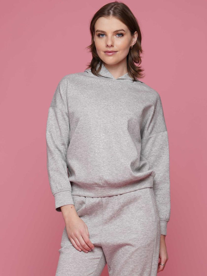 Sweatshirt with silver stone