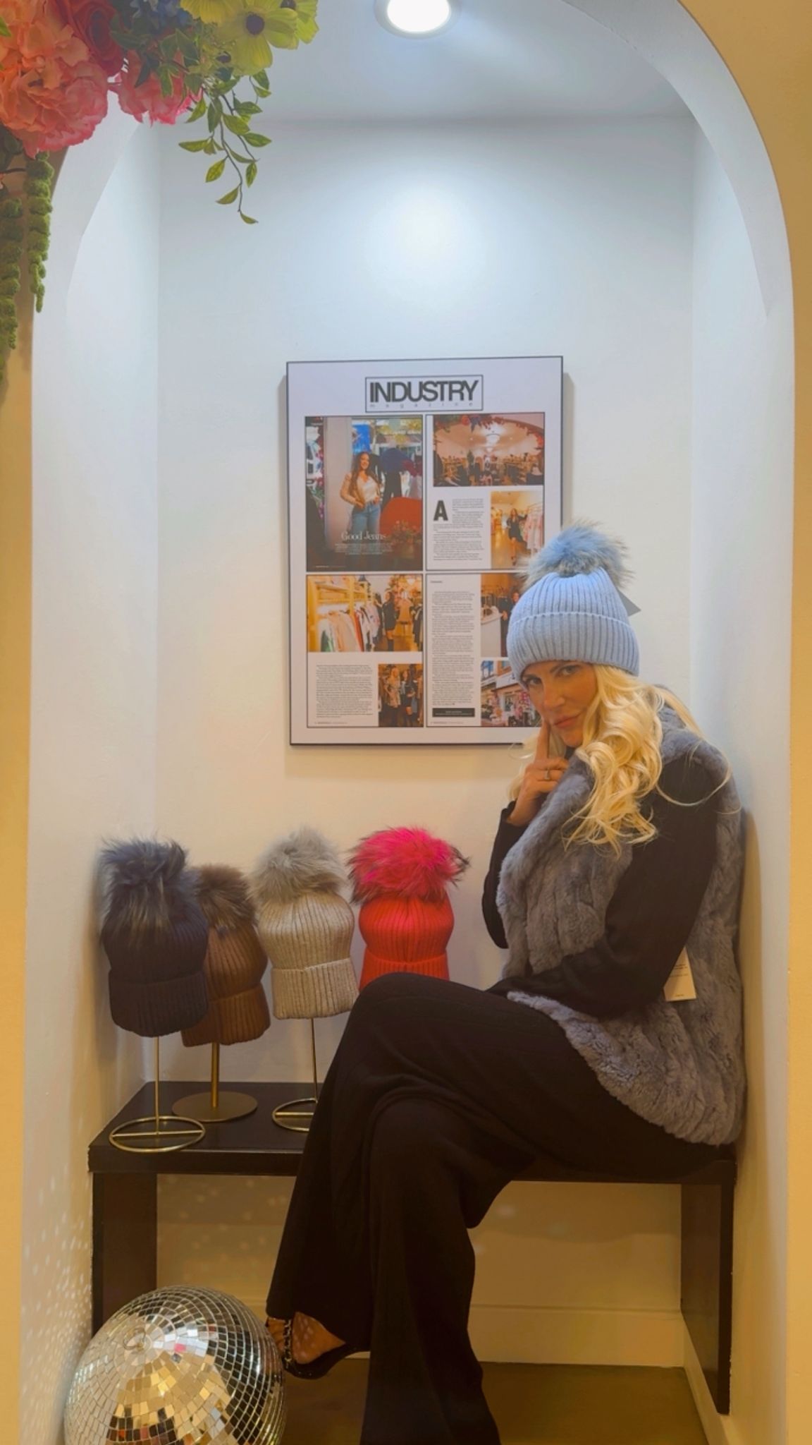 Fox fur Pom hat