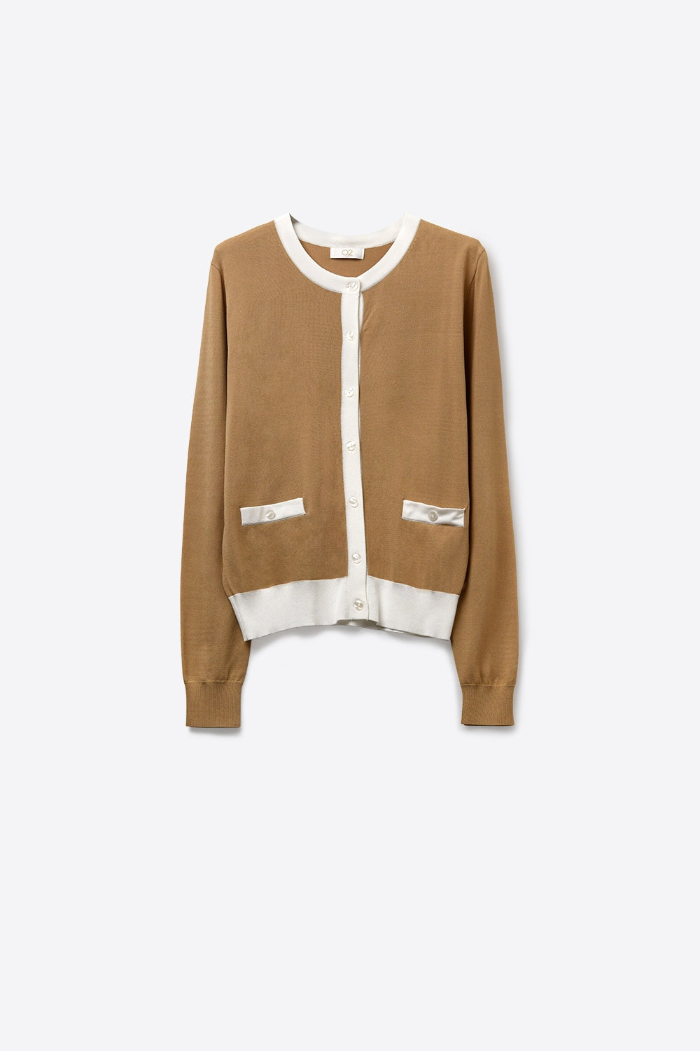 Contrast Trim Button Front Cardigan