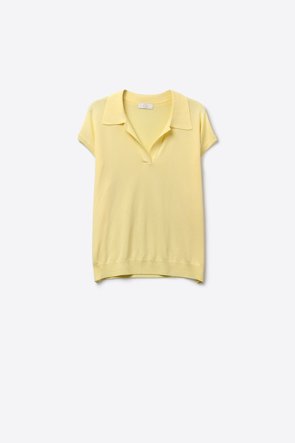 Butter Yellow Short Sleeve Knit Polo Top