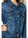 Eyelet Embellished Classic Denim Jacket
