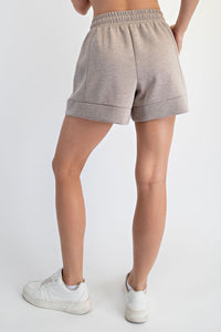 Nude Drawstring Lounge Shorts with Elastic Waistband